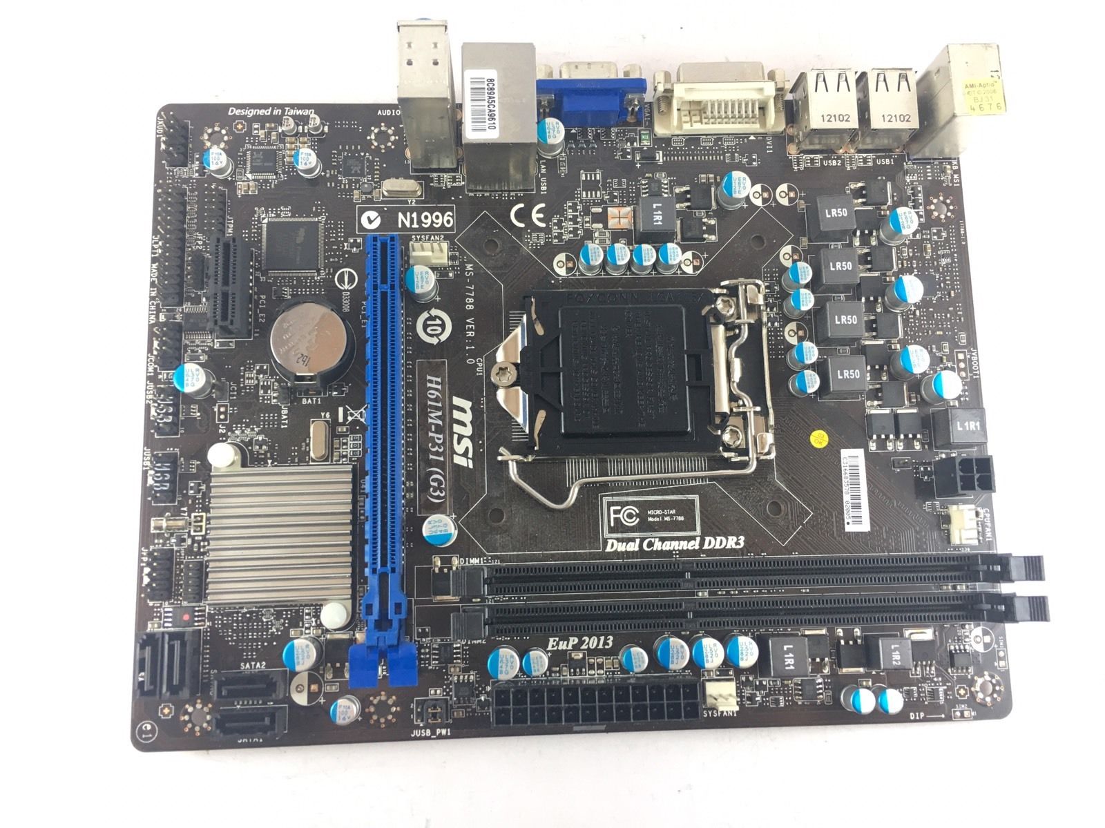 MSI H61M-P31 (G3) LGA 1155 Micro ATX Motherboard DDR3, SATA II -